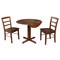 International Concepts Round 36 in Dual Drop Leaf Table with 2 Ladder Back Chairs, Espresso, 36 in W, 36 in L, 30 in H K581-36RP-C2P - alternate 2